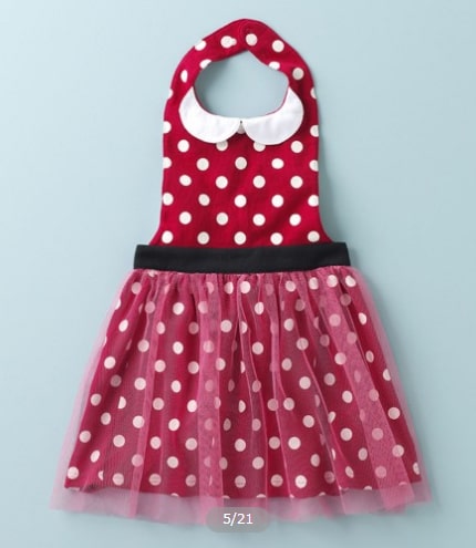 2歳女の子 ベルメゾンのエプロンドレスでディズニープリンセスに